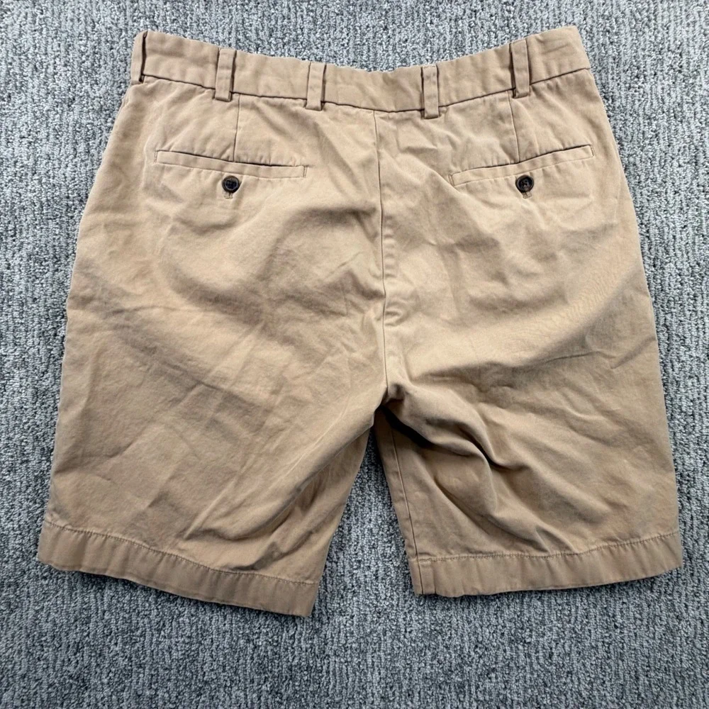 Brooks Brothers Bermuda Shorts Mens 34 Tan‎ Khaki 100% Cotton Flat Front Chino